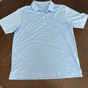 Walter Hagen Performance Polo Essentials Mens Medium Blue Geometric Golf Polo